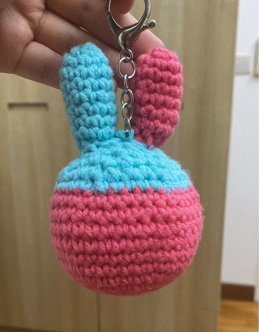 Crochet handmade bunny keychain